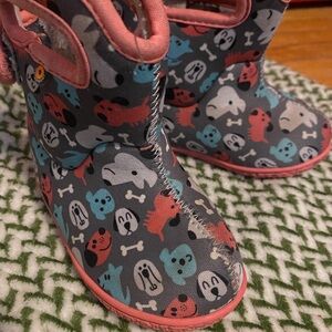 Kids' Patterned Boots - Pink and Gray